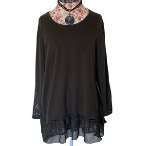 Style & Co Dark Green Lace Sweater